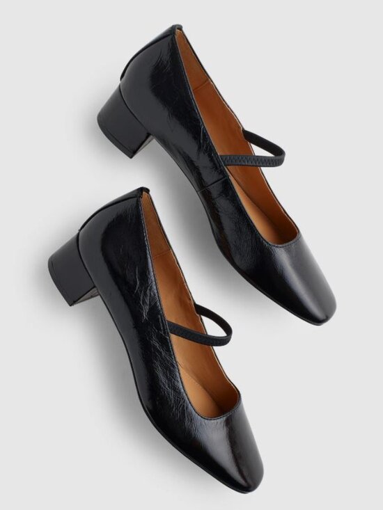 Madewell Shoes - NWT | Madewell SOLD OUT The Greta Pump in Crinkled Patent Leather Black Size 9.5